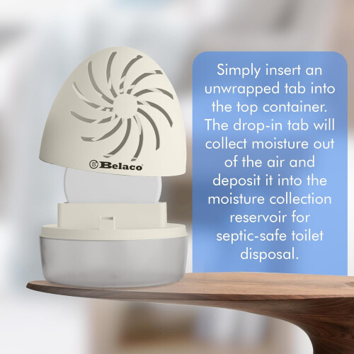 Belaco 360° Dehumidifier, 1 Device incl. 1 Refill, 2