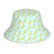 (Banana Pattern_3953) Bucket Hat Reversible Reflective for Men Women - UV50+ Sun Protection Double-Sided Fishing Hat with 360 Safety Strips Summer Outdoor