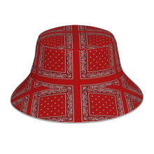 (Bandanna Red_6901) Bucket Hat Reversible Reflective for Men Women - UV50+ Sun Protection Double-Sided Fishing Hat with 360 Safety Strips Summer Outdoor