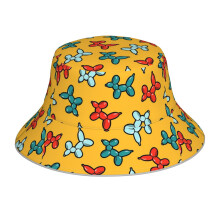 (Balloon Animal Dogs Pattern In Yellow_7077) Bucket Hat Reversible Reflective for Men Women - UV50+ Sun Protection Double-Sided Fishing Hat with 360 Safety Strips Summer Outdoor