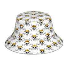 (Anime One-piece Vector_4164) Bucket Hat Reversible Reflective for Men Women - UV50+ Sun Protection Double-Sided Fishing Hat with 360 Safety Strips Summer Outdoor