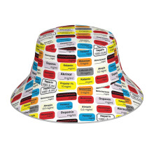(Anesthesia Medication_22233) Bucket Hat Reversible Reflective for Men Women - UV50+ Sun Protection Double-Sided Fishing Hat with 360 Safety Strips Summer Outdoor