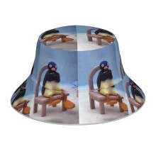 (Angry Pingu_10973) Bucket Hat Reversible Reflective for Men Women - UV50+ Sun Protection Double-Sided Fishing Hat with 360 Safety Strips Summer Outdoor