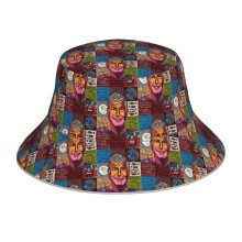 (Anthony Bourdain Collage_22639) Bucket Hat Reversible Reflective for Men Women - UV50+ Sun Protection Double-Sided Fishing Hat with 360 Safety Strips Summer Outdoor