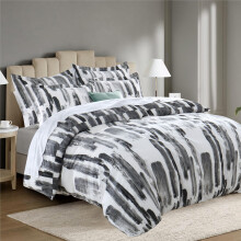(Grey Stripe, King) Reversible Printed Duvet Cover Single Double King