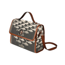 (Escher - Sky and water I_22285) Canvas Crossbody Handbag with Lock Top All Over Print Retro Messenger Bag for Women, Girl Brown Trim & Adjustable Shoulder Strap Waterproof 10.8"L