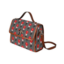 (Eric Cantona Man Utd_22906) Canvas Crossbody Handbag with Lock Top All Over Print Retro Messenger Bag for Women, Girl Brown Trim & Adjustable Shoulder Strap Waterproof 10.8"L