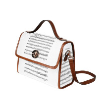(Elgar Cello Concerto_14909) Canvas Crossbody Handbag with Lock Top All Over Print Retro Messenger Bag for Women, Girl Brown Trim & Adjustable Shoulder Strap Waterproof 10.8"L