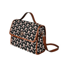 (Elvis Presley Elvis Fu_5889) Canvas Crossbody Handbag with Lock Top All Over Print Retro Messenger Bag for Women, Girl Brown Trim & Adjustable Shoulder Strap Waterproof 10.8"L