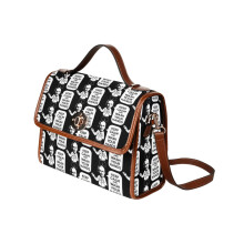 (Dr. Fauci Keep Calm Wash Your Hands, Dr Fauci is my Homeboy _7925) Canvas Crossbody Handbag with Lock Top All Over Print Retro Messenger Bag for Women, Girl Brown Trim & Adjustable Shoulder Strap Waterproof 10.8"L