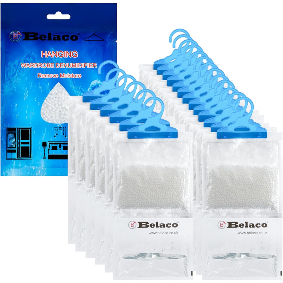 Belaco Set of 18 Hanging Dehumidifier, 230g Moisture Absorber | Dehumidifier for home, Ideal to eliminate damp & Condensation Bedroom, Wardrobe, Kitchen, Basement, Office - Image 2
