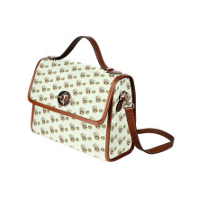 (Greg and Jason Funderburker_6379) Canvas Crossbody Handbag with Lock Top All Over Print Retro Messenger Bag for Women, Girl Brown Trim & Adjustable Shoulder Strap Waterproof 10.8"L