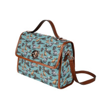 (The Cocker Spaniel_7796) Canvas Crossbody Handbag with Lock Top All Over Print Retro Messenger Bag for Women, Girl Brown Trim & Adjustable Shoulder Strap Waterproof 10.8"L
