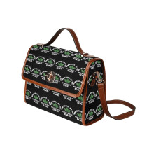 (World's Dopest Dad - Dads Who Smoke Weed - Stoner Dad Gift - Father's Day - Funny for Dad_5306) Canvas Crossbody Handbag with Lock Top All Over Print Retro Messenger Bag for Women, Girl Brown Trim & Adjustable Shoulder Strap Waterproof 10.8"L