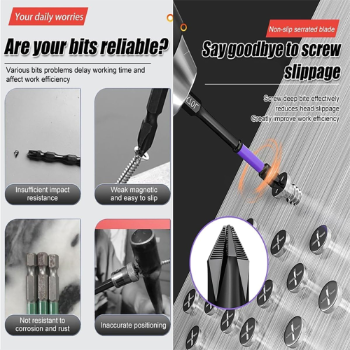 6Pcs Anti-Slip and Shock-Proof Bits with Screwdriver Bits 2