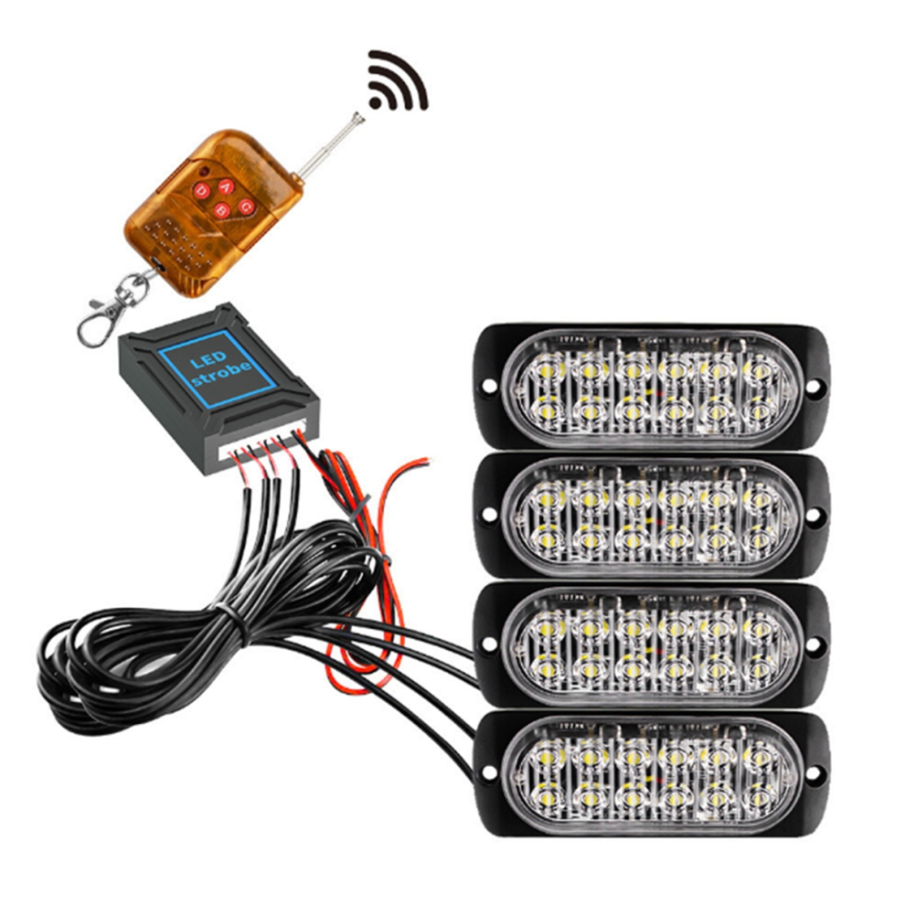 Car Front Lighting 12V 24V Emergency Strobe Warning Lights 12Led 4851707215091