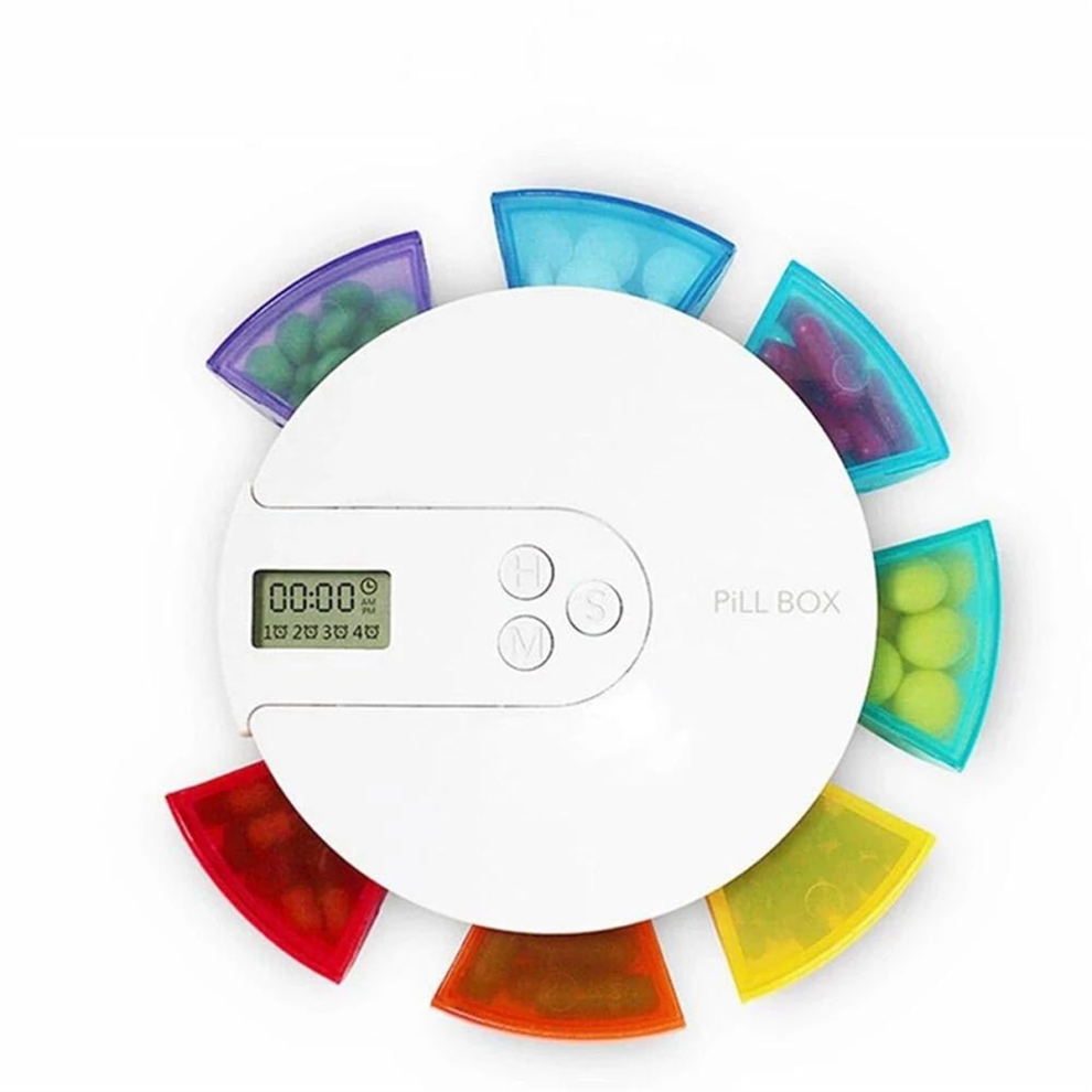 Sem Marca 7-Day Automatic Pill Dispenser Weekly Smart Timing Pill Reminder