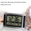Digital Wall Clock LCD Number Time Temperature Calendar Alarm Silver 7