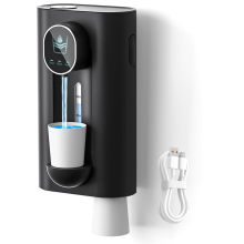 Mouthwash Dispenser for Bathroom, 18.26 Oz (540Ml) with Cups, Black
