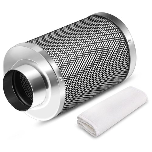 Filtro de carbono de ar de 4 polegadas, controle de odores, reversível, para salas de tendas de cultivo