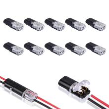 10PCS dubbele draad plug-in connector met vergrendelingsgesp 2-pins 2-weg