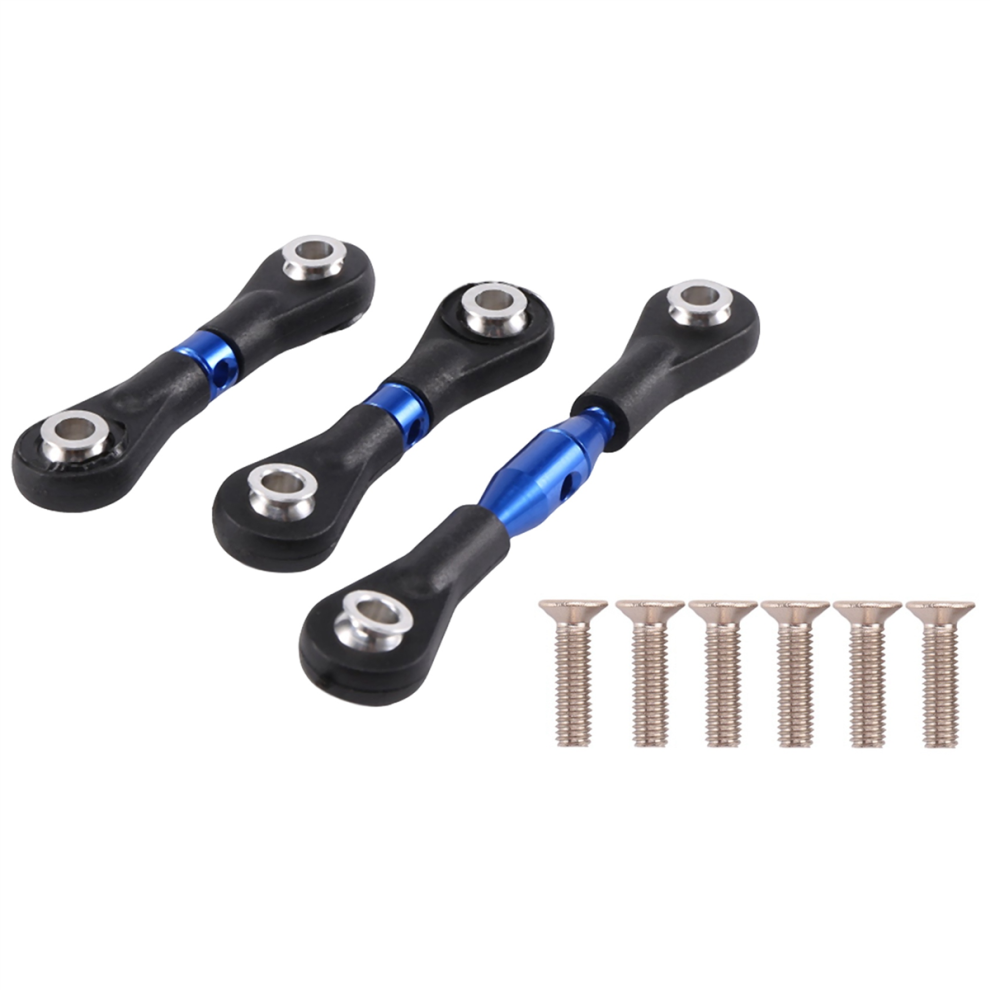 3Pcs Metal Steering Rod Link Rod Tie Rod For Tt-01 Tt01, Blue 4851707246316