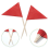 100 Pcs Solid Red Toothpick Flags Small Mini Plain Red Color 4
