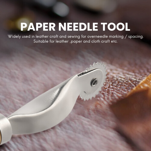 τμχ Ξύλινη λαβή Overneedle Βελόνα τροχού Spacing Διάτρηση Εργαλείο 1