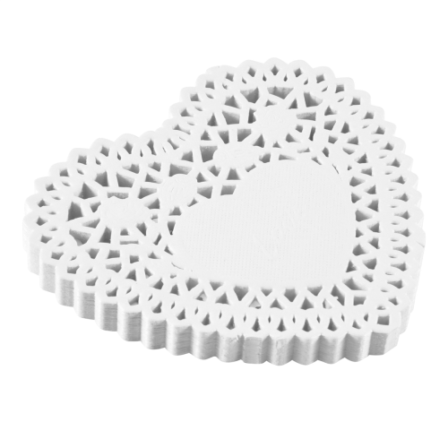 100 x 4'' Λευκό Love Heart Paper Lace Doilies πετσετάκι Για χαρτοσκευή 2