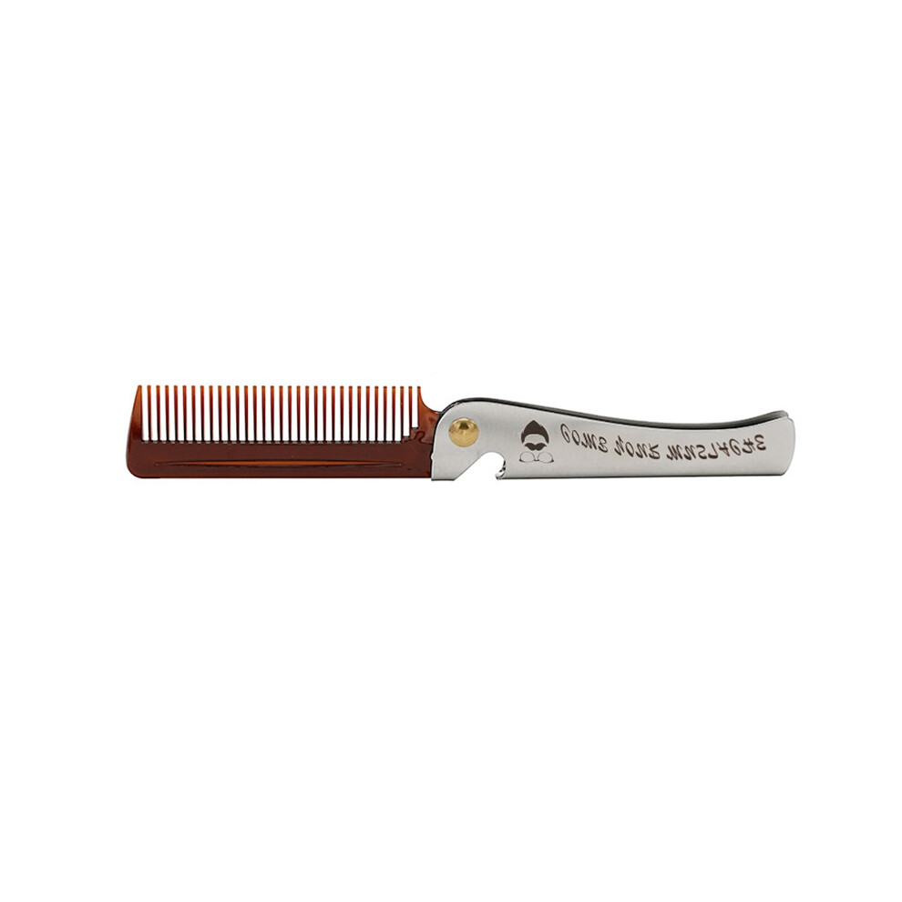 Ergonomie Ohne Grenzen 1 Pcs Brown Men Folding Comb Hair Beard Comb Metal Handle