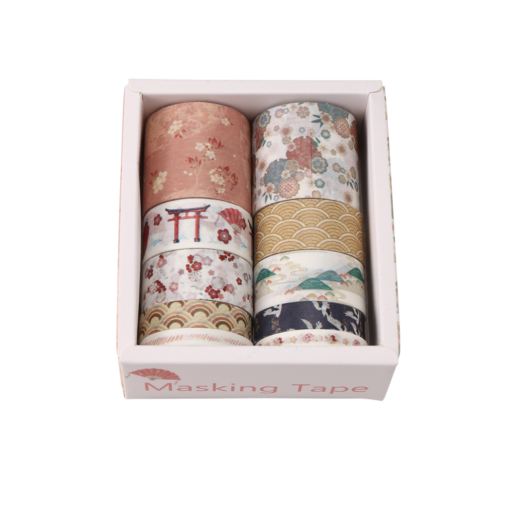 Lot de 10 autocollants en papier japonais pour papeterie japonaise, scrapbooking, H