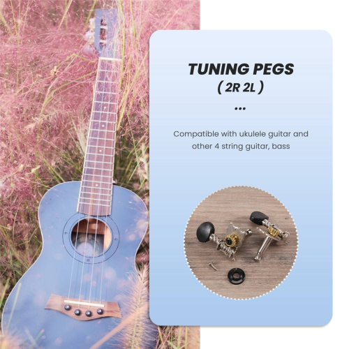 Stämskruvar 2R 2L för 4-strängad ukulele, gitarr och bas, reparationstillbehör 1