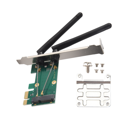 Wireless Card WiFi Mini PCI-E Express to PCI-E Adapter with 2 Antenna 1