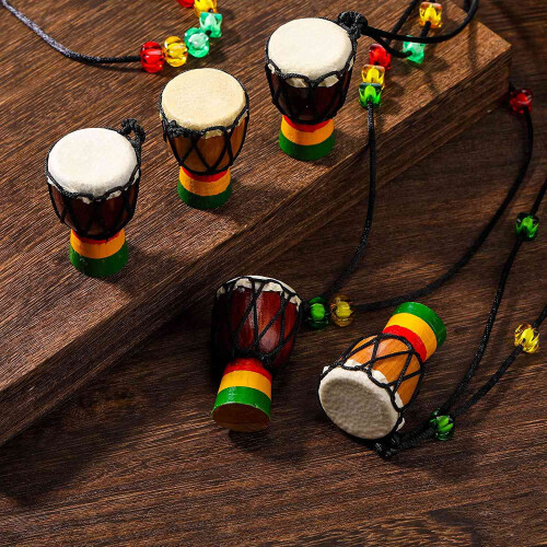5 τμχ κολιέ οργάνων Djembe Drum Mini κρεμαστό Αφρικανικό τύμπανο 2