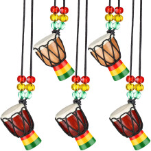 Colliers d'instruments, 5 pièces, Mini pendentif tambour Djembé, tambour africain