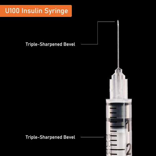 Σύριγγα 1Ml U-100 με βελόνα, 31G 1Cc 5/16-ιντσών (8Mm), Πακέτο 20 2