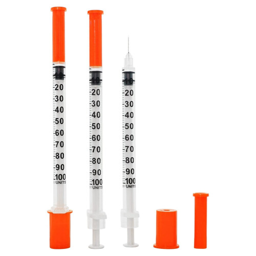 Σύριγγα 1Ml U-100 με βελόνα, 31G 1Cc 5/16-ιντσών (8Mm), Πακέτο 20
