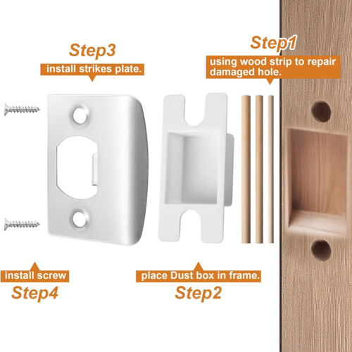4 Pack Door Latch Strike Plate - Κιτ επισκευής πλάκας κλειδαριάς πόρτας 1
