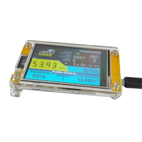 NerdMiner 2 Miner 2.8 polegadas Display BTC Solo Loteria Miner com Case 1