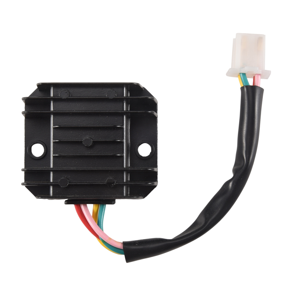 Motorcycle Voltage Regulator 4 Wires 4 Pins 12 Voltage Regulator Rectifier For 50-250Cc Motorcycle Scooter Moped Atv (Black) Black 4853157150090