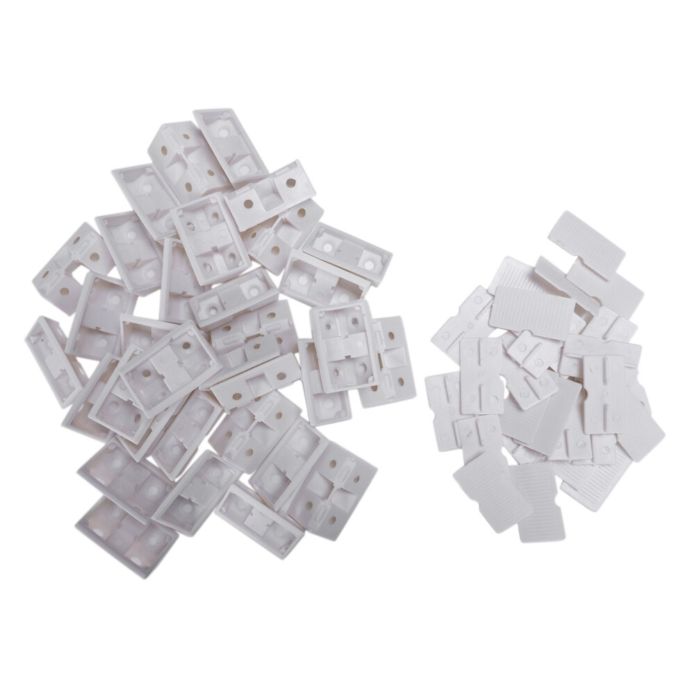 30Pcs Shelf Cabinet 90 Degree Corner Braces Angle Brackets White 4853949966595