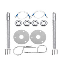 Kit de verrouillage de capot à goupille de fixation universelle en alliage de course argenté