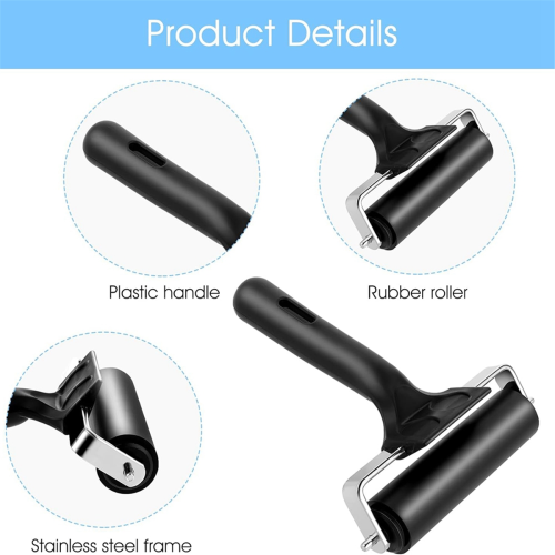 Rubber Roller,Brayer Rollers for Crafting Rubber Roller Black 2