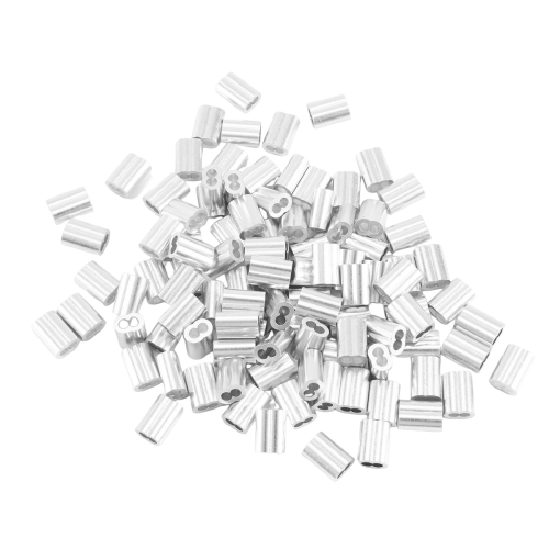 100x Aluminum Crimping Loop Sleeve for 3mm Diameter Wire Rope Cable 2