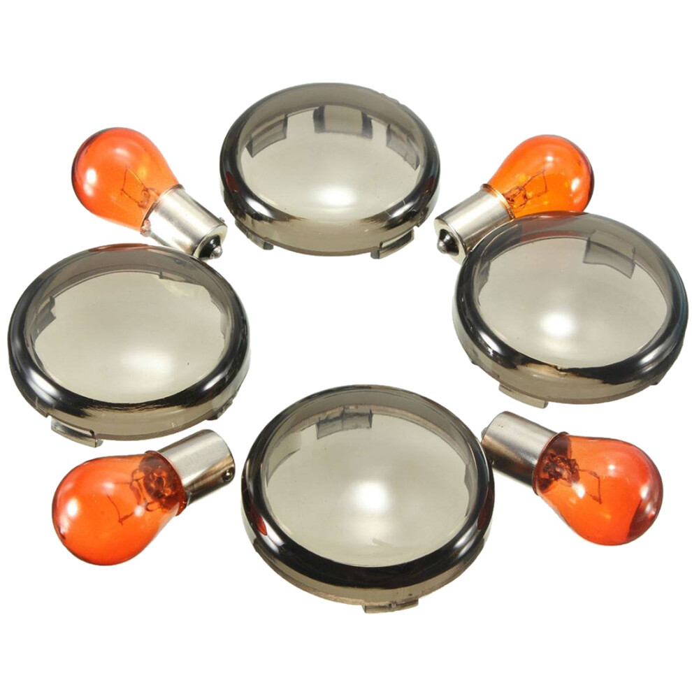 Motorcycle Turn Signals Bulbs Transformer Lens For Softail Dyna Smoke Light/Amber 4853949980164