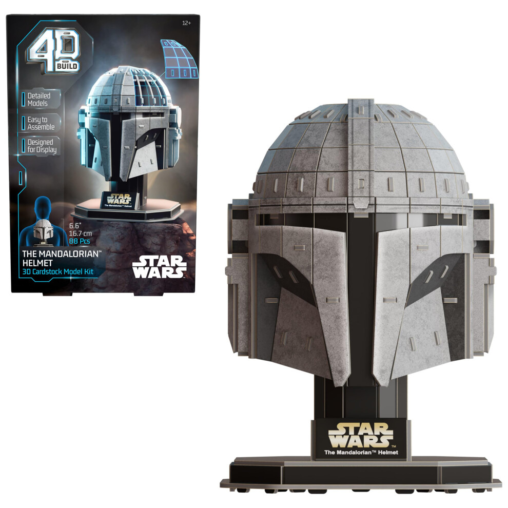 4D Build Star Wars Mandalorian Helmet 3D Cardstock Model Kit - Display-Ready with Glue & Stand Included | 6070857-image-OPC-PFRK6VY-NEW