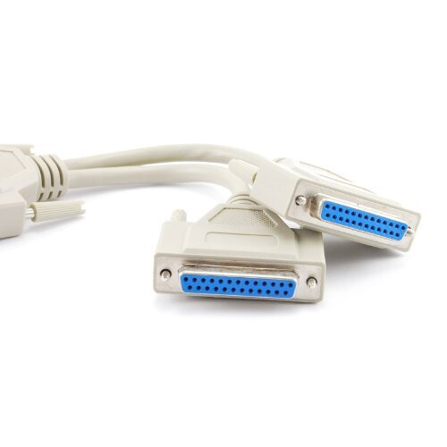CablesOnline 8 inch DB25 Parallel Male/Dual Female Y-Splitter Printer 2
