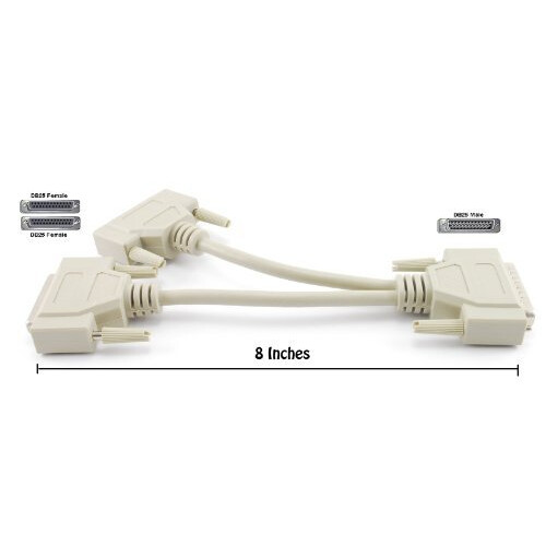 CablesOnline 8 inch DB25 Parallel Male/Dual Female Y-Splitter Printer 1