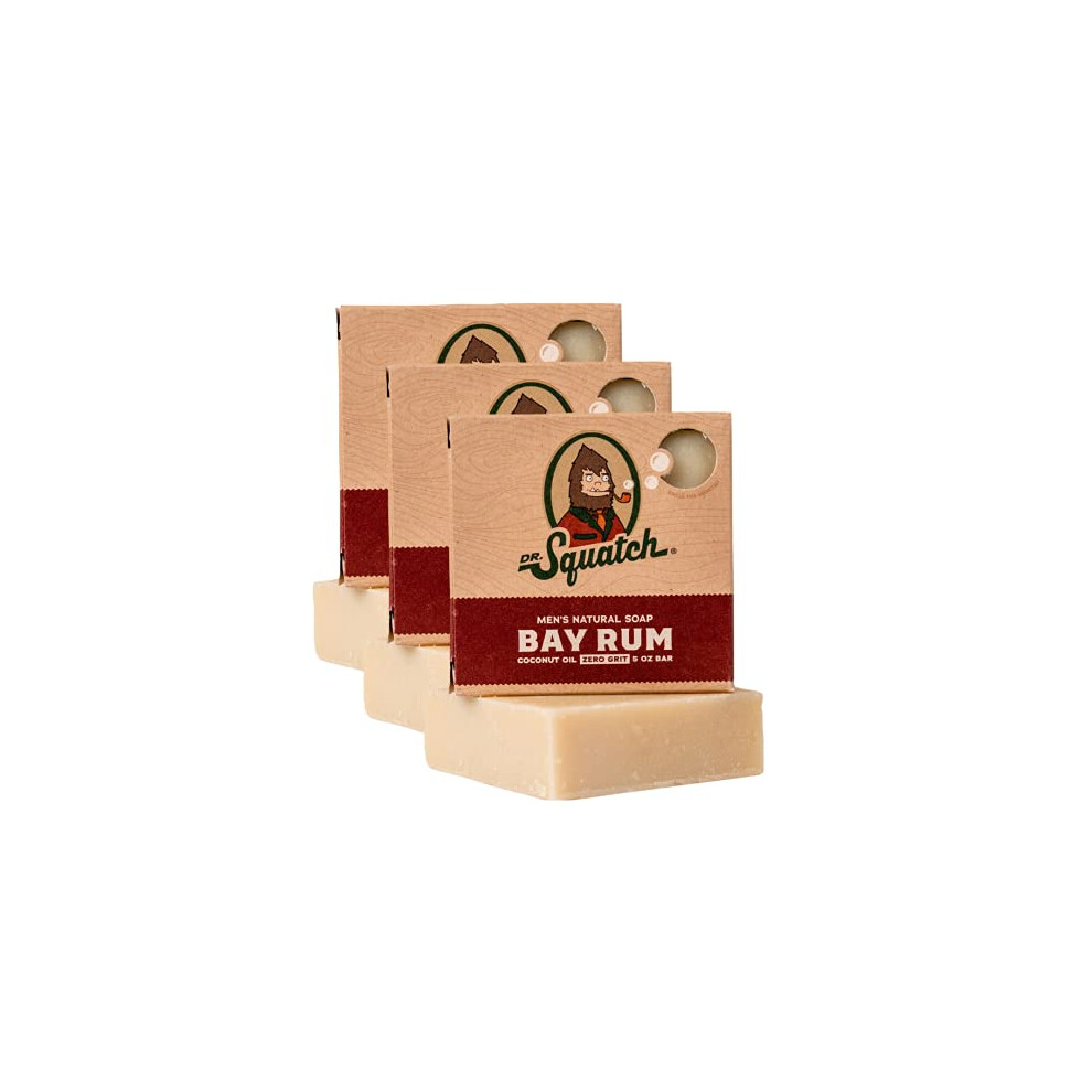 Dr. Squatch All Natural Bar Soap for Men with Zero Grit, 3 Pack, Bay R