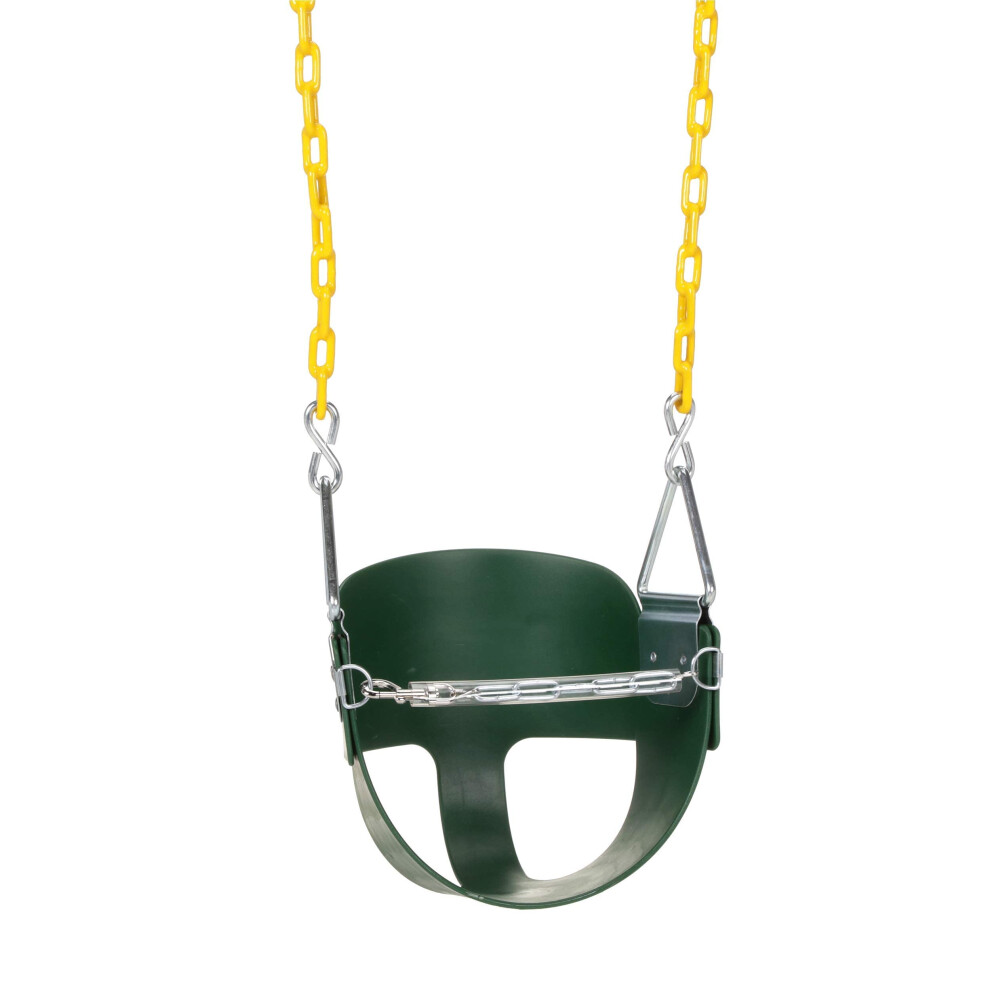 Balancelle pour tout-petit Eastern Jungle Gym - Si?ge en demi-seau avec cha?nes enrob?es et sangle de s?curit? - Vert